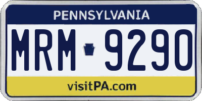 PA license plate MRM9290