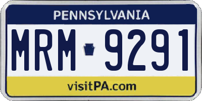 PA license plate MRM9291