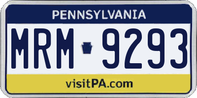 PA license plate MRM9293