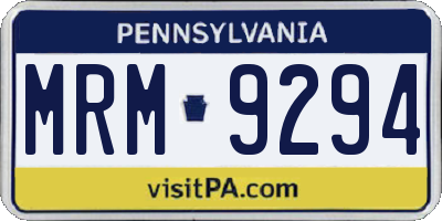 PA license plate MRM9294