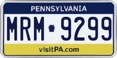 PA license plate MRM9299