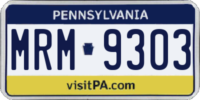 PA license plate MRM9303