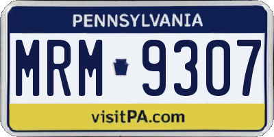 PA license plate MRM9307