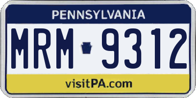 PA license plate MRM9312