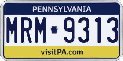 PA license plate MRM9313