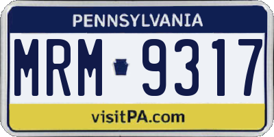 PA license plate MRM9317