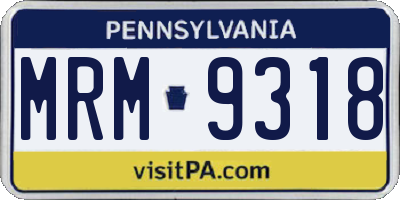 PA license plate MRM9318
