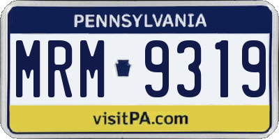 PA license plate MRM9319