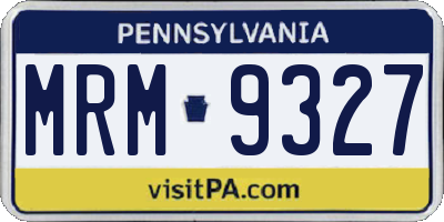 PA license plate MRM9327