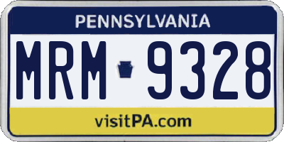 PA license plate MRM9328