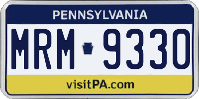 PA license plate MRM9330