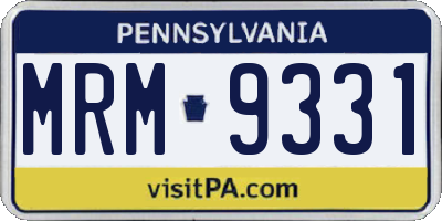 PA license plate MRM9331