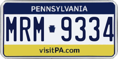 PA license plate MRM9334