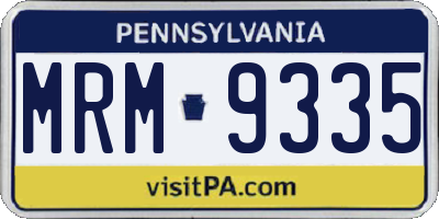 PA license plate MRM9335