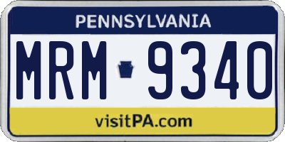 PA license plate MRM9340