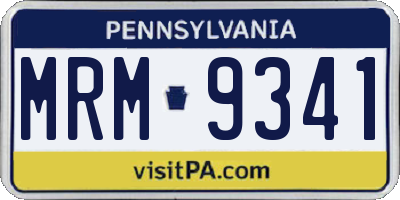 PA license plate MRM9341
