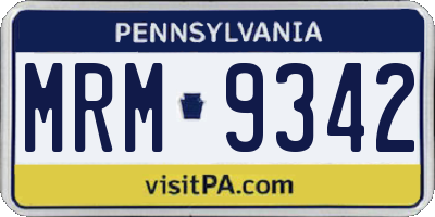 PA license plate MRM9342