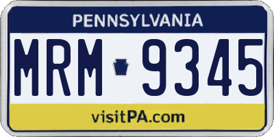 PA license plate MRM9345