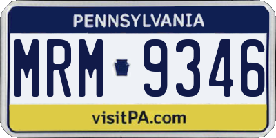 PA license plate MRM9346