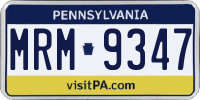 PA license plate MRM9347