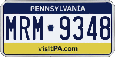 PA license plate MRM9348