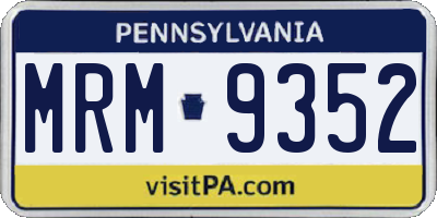 PA license plate MRM9352