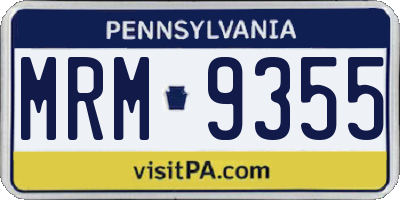 PA license plate MRM9355