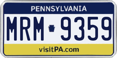 PA license plate MRM9359