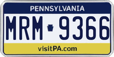 PA license plate MRM9366