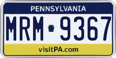 PA license plate MRM9367
