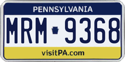 PA license plate MRM9368