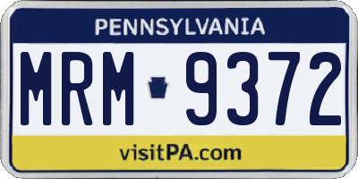 PA license plate MRM9372