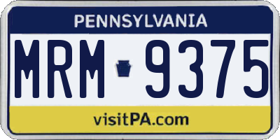 PA license plate MRM9375
