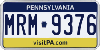 PA license plate MRM9376