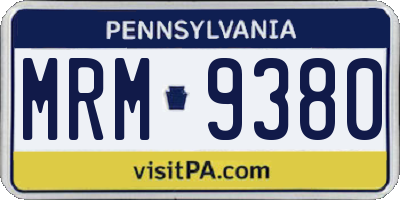 PA license plate MRM9380