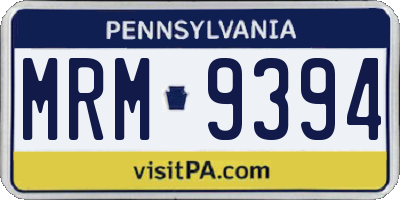 PA license plate MRM9394