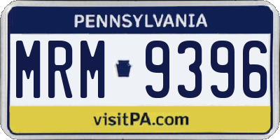 PA license plate MRM9396