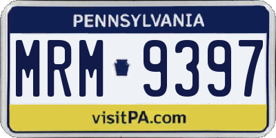 PA license plate MRM9397