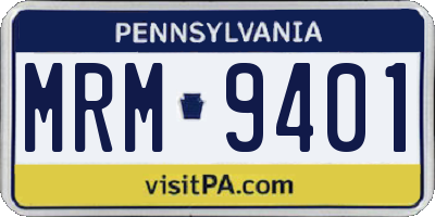 PA license plate MRM9401