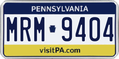 PA license plate MRM9404