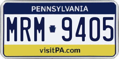 PA license plate MRM9405