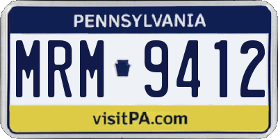 PA license plate MRM9412
