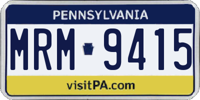 PA license plate MRM9415