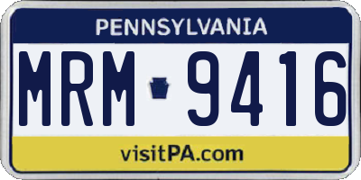 PA license plate MRM9416
