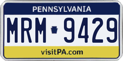 PA license plate MRM9429