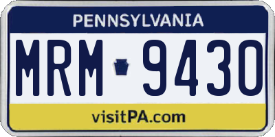 PA license plate MRM9430