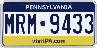 PA license plate MRM9433