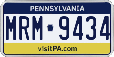 PA license plate MRM9434