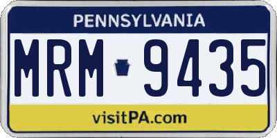 PA license plate MRM9435