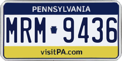 PA license plate MRM9436
